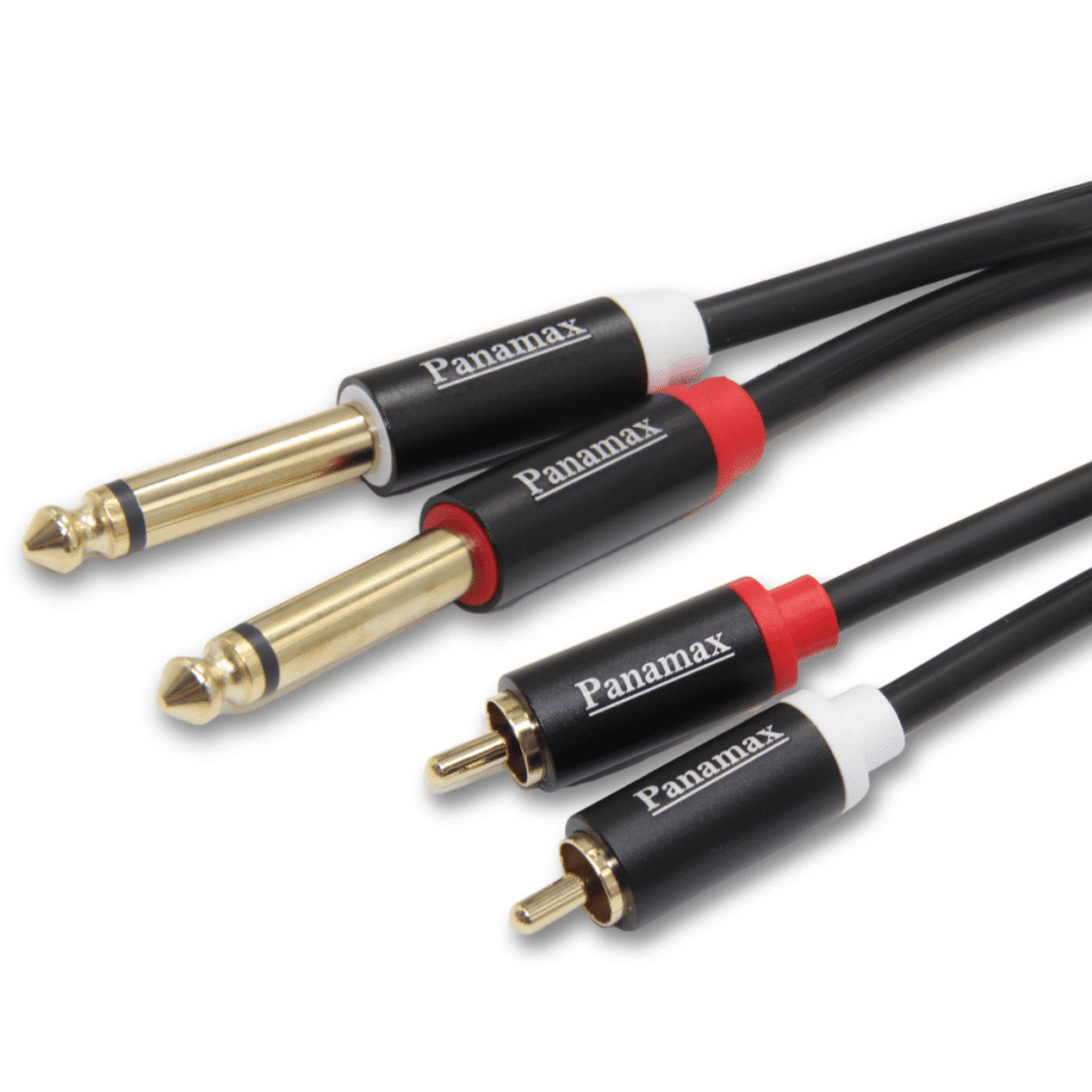 Panamax Premium Quality 6.35MM Dual Mono Male to Dual RCA Male Audio ...